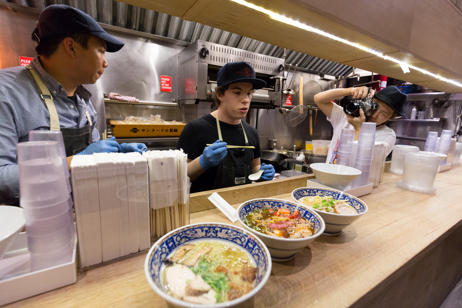 Tasting our trial bowls before service - photo by kano vuong